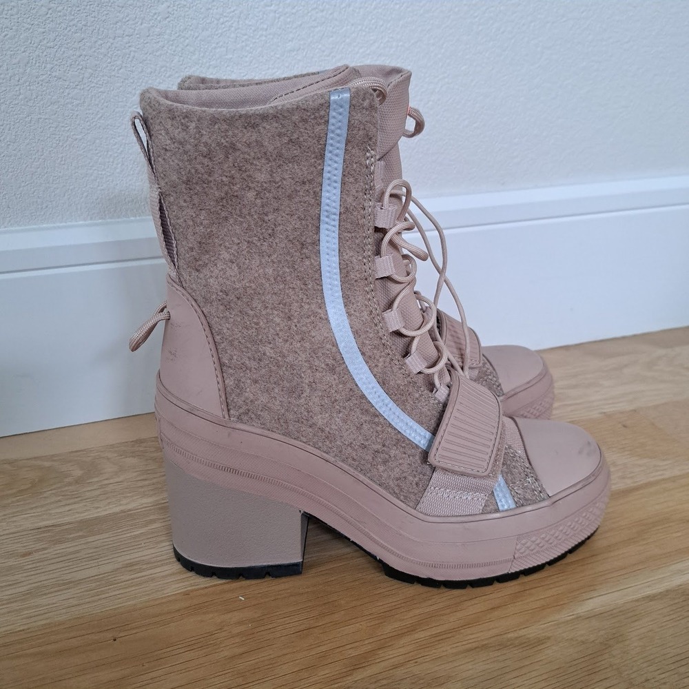 Converse Chuck Taylor All Star GR82 Pink Tan Platform Boots 569635C Womens 5.5